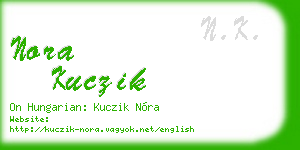nora kuczik business card